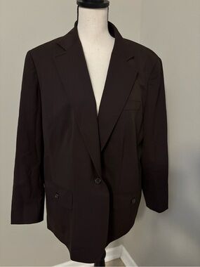 Lauren Ralph Lauren Brown Single-Button Women's Blazer-Size 16W